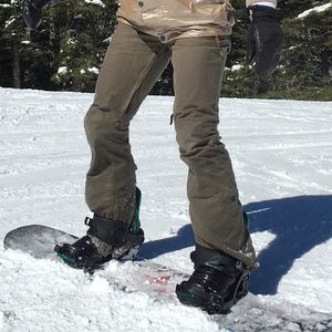 Burton green army snowboarding pants